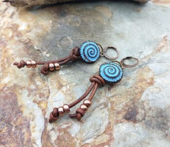 Knotted Leather Dangle Earrings