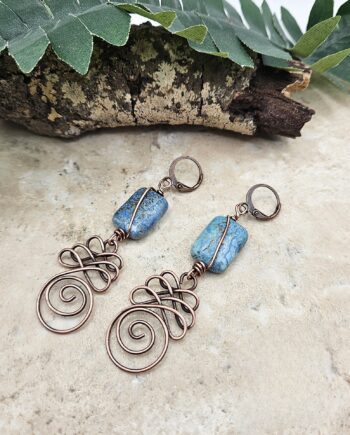 Copper Swirl Jasper Earrings