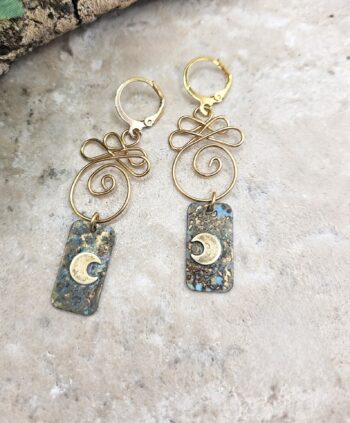 Brass Moon Earrings