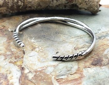 Silver Twist Bangle Bracelet - Image 2