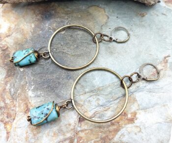 Brass Hoop Dangle Earrings