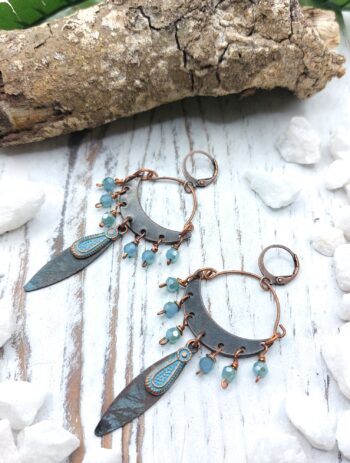 Bronze Patina Dangle Earrings