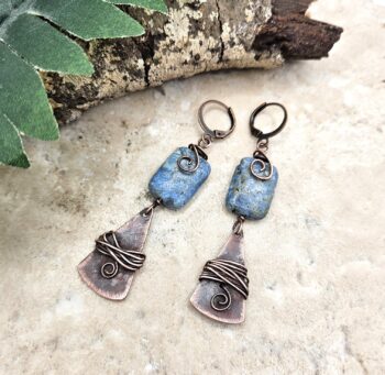 Copper Wire Jasper Earrings