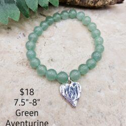 Green Aventurine Heart Stretch Bracelet